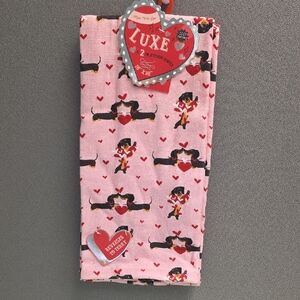 Pink Luxe Dachshund Print Towel